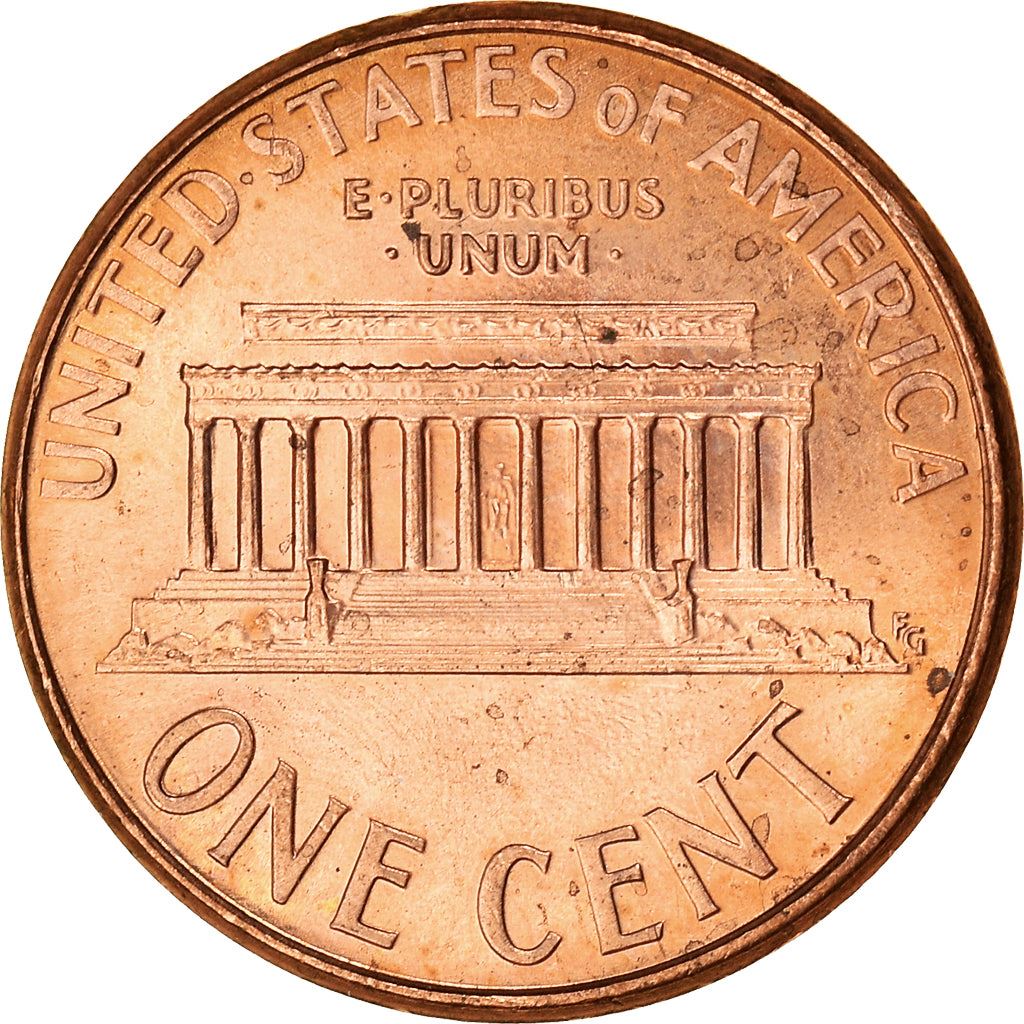 United States | American 1 Cent Coin | Lincoln Memorial | KM201b | 1983 - 2008