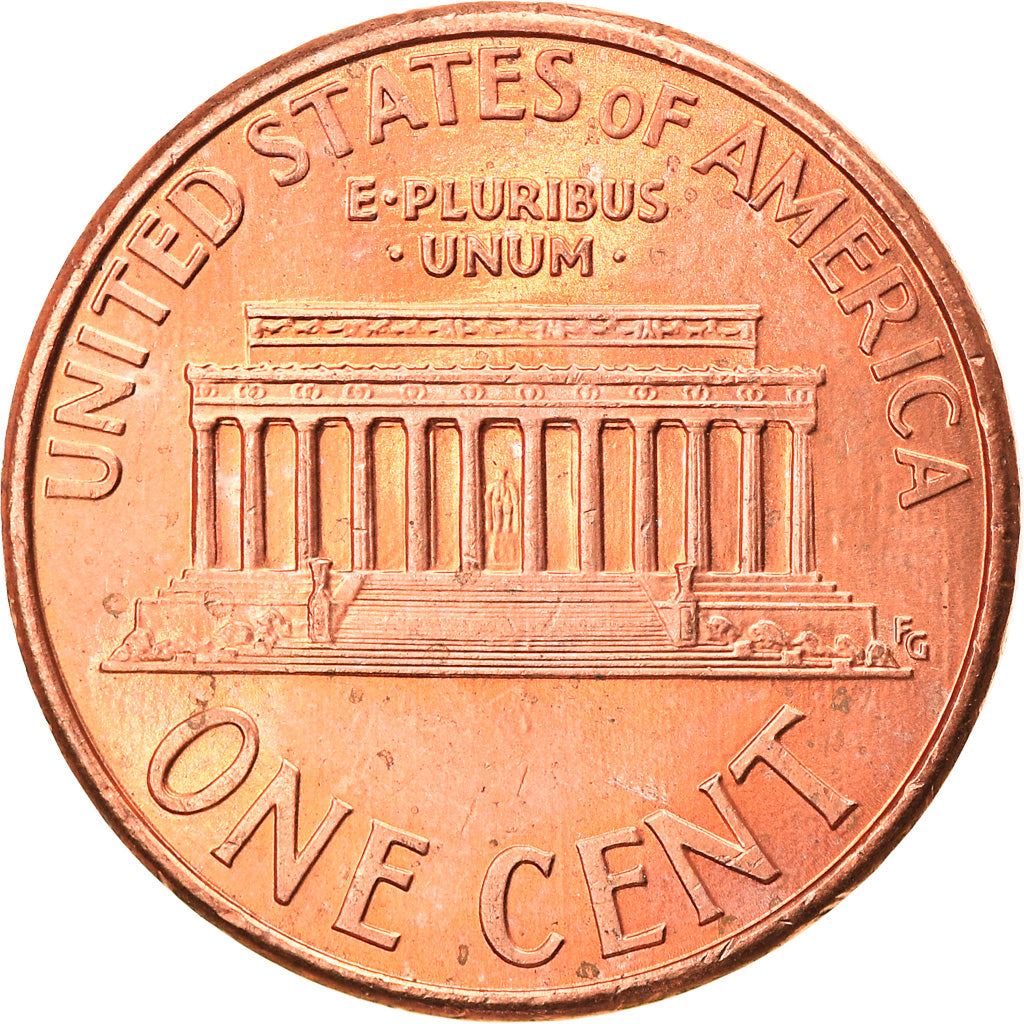 United States | American 1 Cent Coin | Lincoln Memorial | KM201b | 1983 - 2008