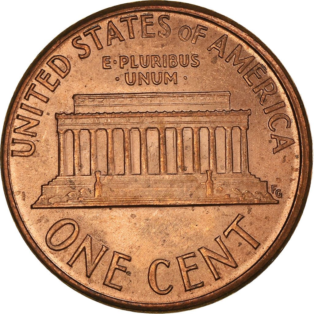 United States | American 1 Cent Coin | Lincoln Memorial | KM201b | 1983 - 2008