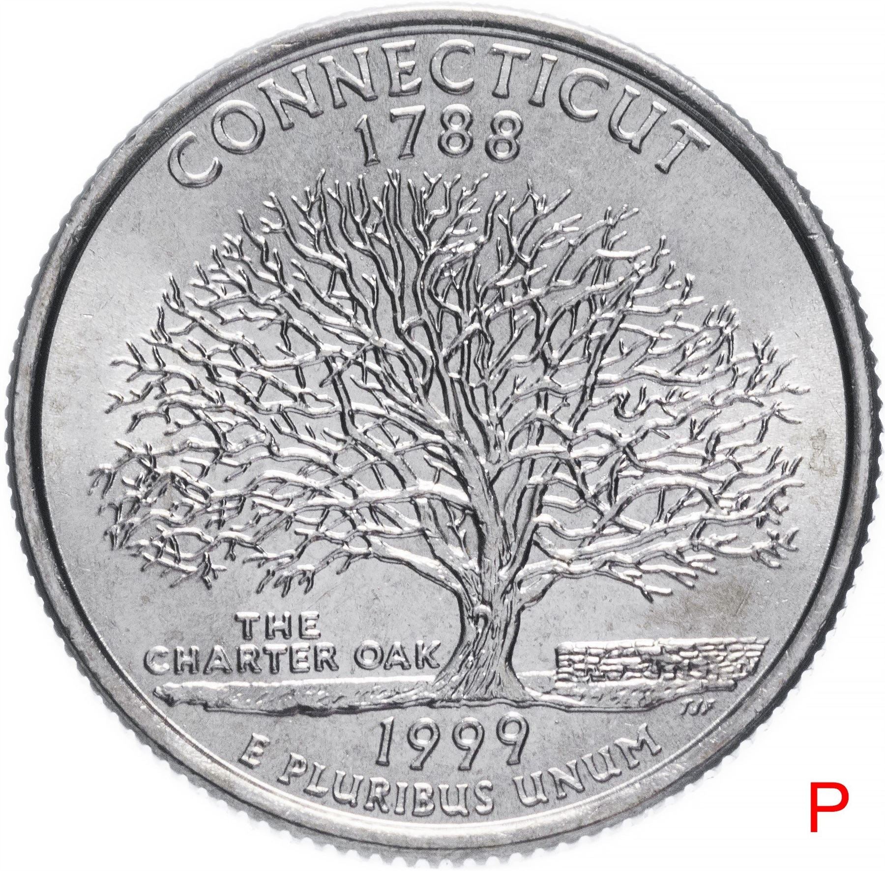 United States Coin American ¼ Dollar | George Washington | Charter Oak | KM297 | 1999