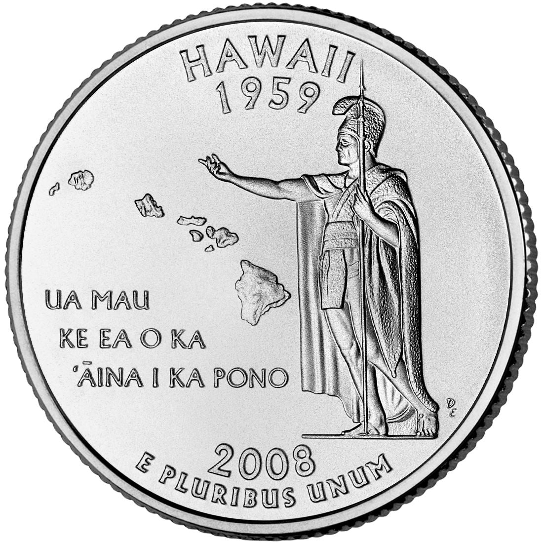 United States Coin American ¼ Dollar | George Washington | Hawaii | Hawaii | King Kamehameha I | KM425 | 2008