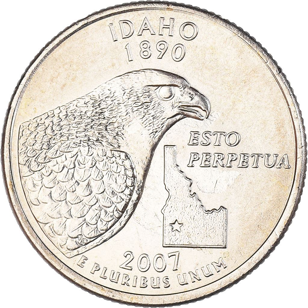 United States Coin American ¼ Dollar | George Washington | Idaho | Peregrine Falcon | KM398 | 2007