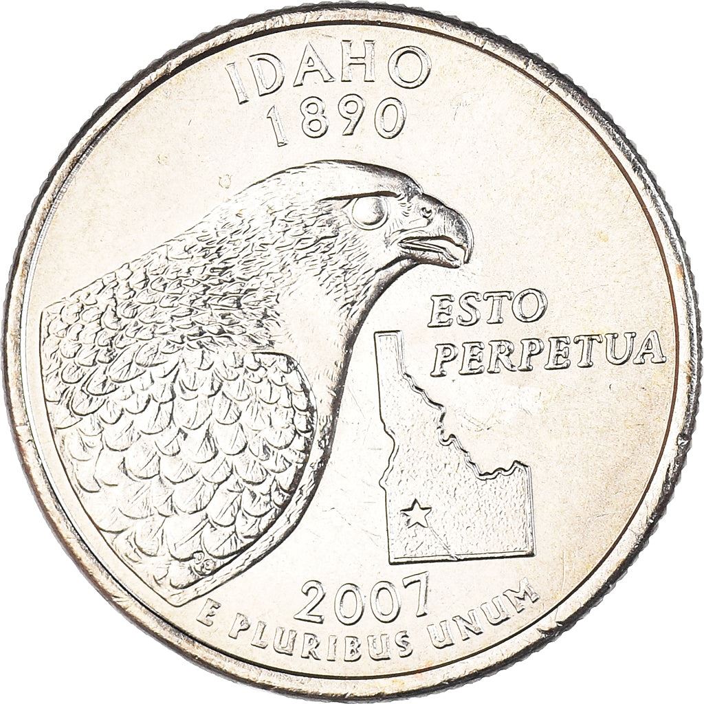 United States Coin American ¼ Dollar | George Washington | Idaho | Peregrine Falcon | KM398 | 2007