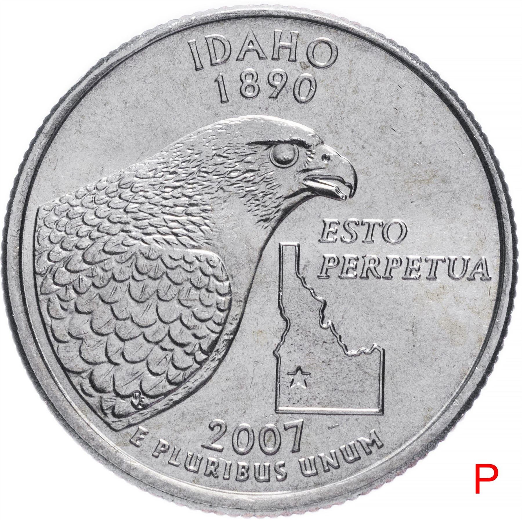 United States Coin American ¼ Dollar | George Washington | Idaho | Peregrine Falcon | KM398 | 2007