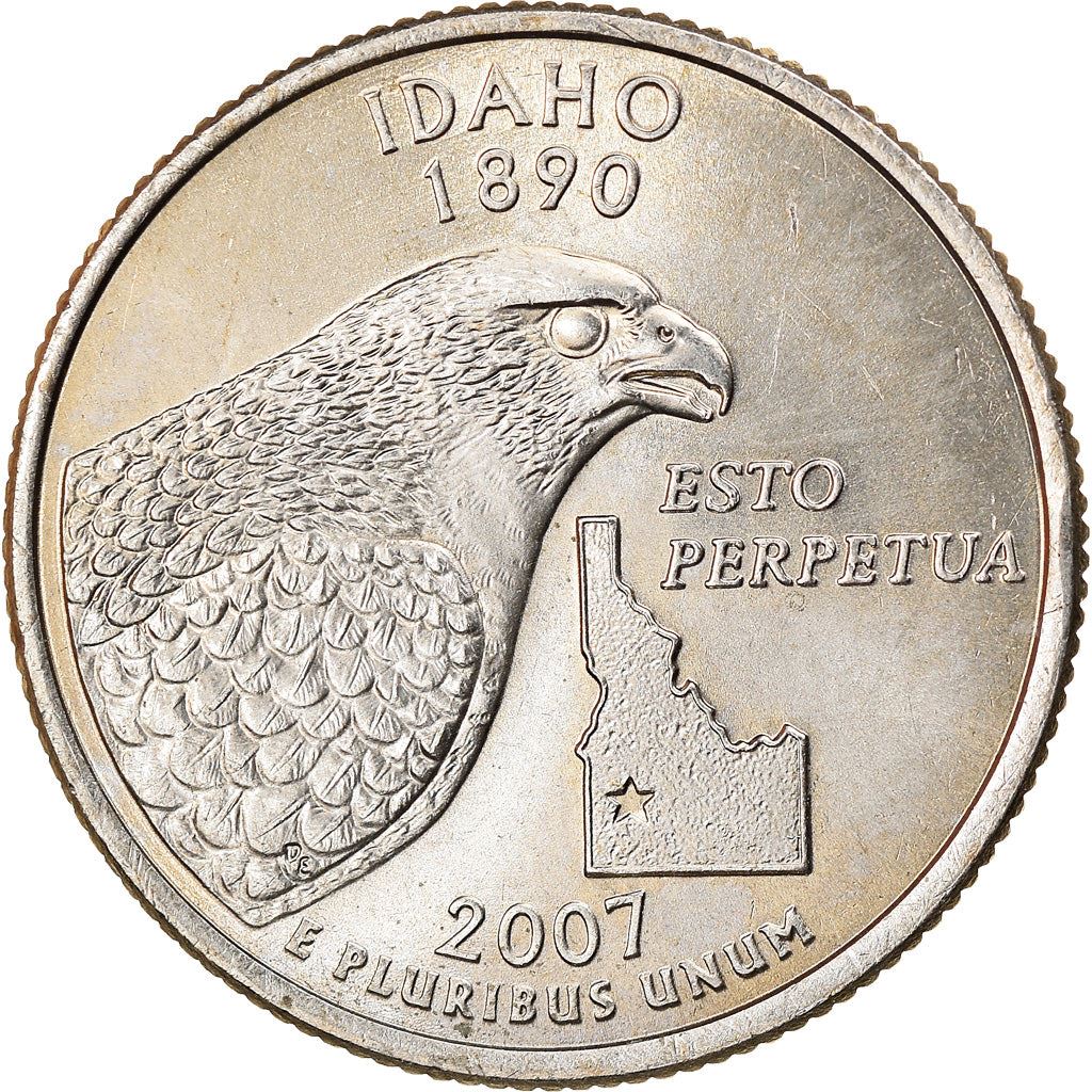 United States Coin American ¼ Dollar | George Washington | Idaho | Peregrine Falcon | KM398 | 2007