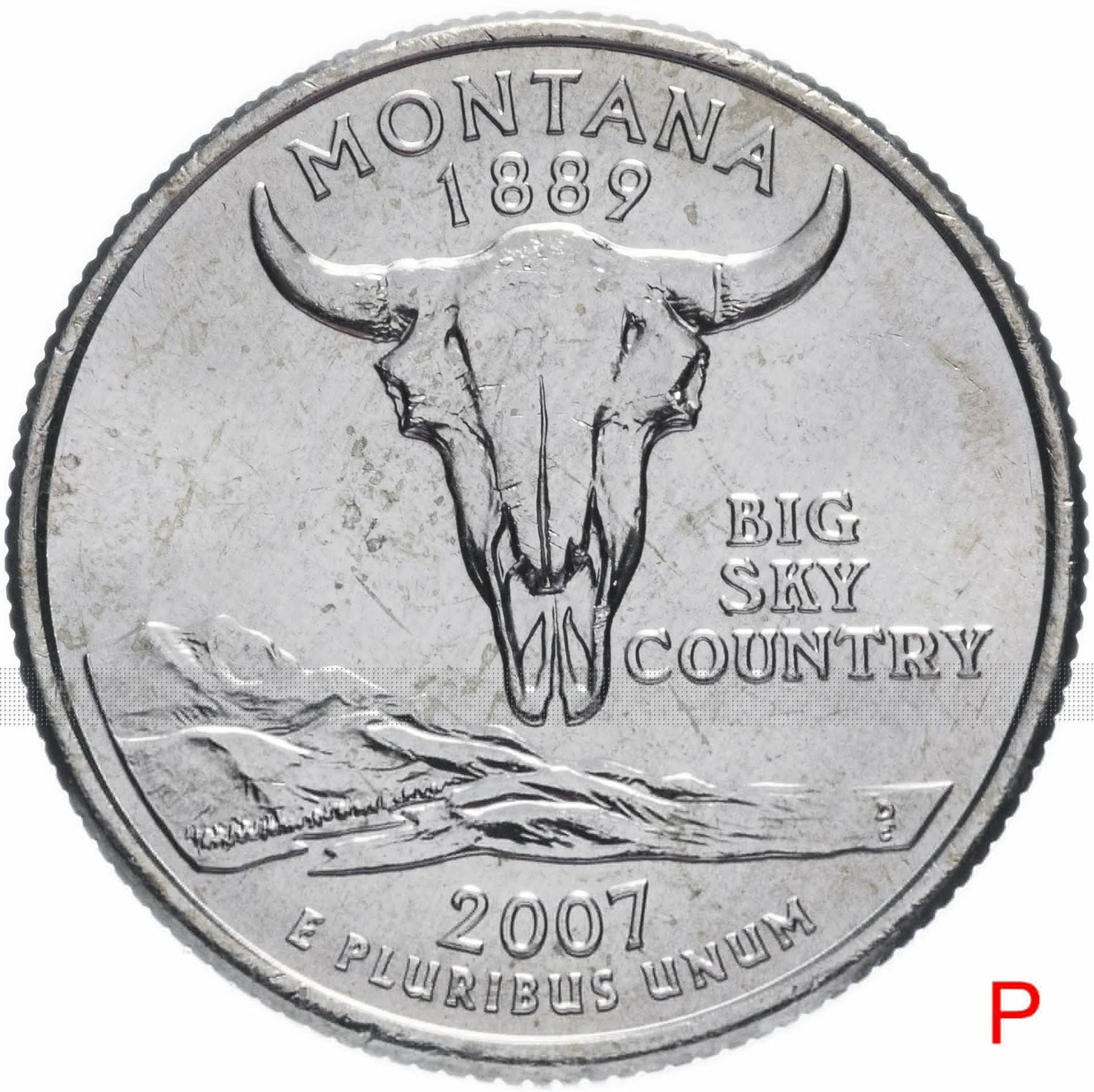 United States Coin American ¼ Dollar | George Washington | Montana | Bison Skull | KM396 | 2007