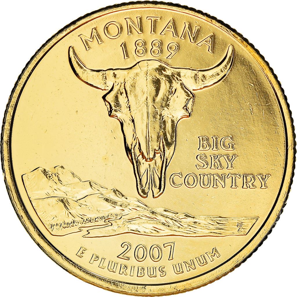 United States Coin American ¼ Dollar | George Washington | Montana | Bison Skull | KM396 | 2007