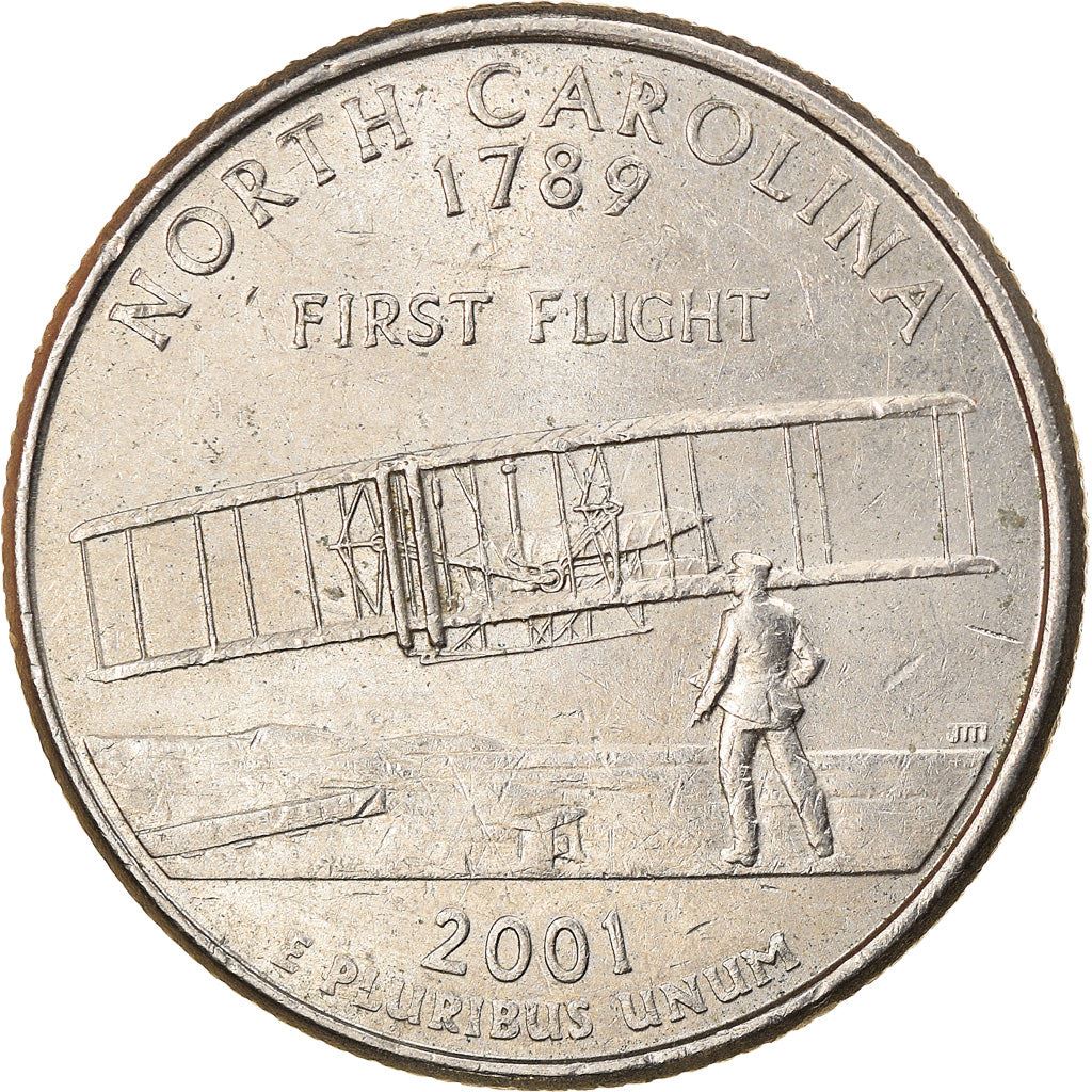 United States Coin American ¼ Dollar | George Washington | North Carolina | Wright Brothers | KM319 | 2001