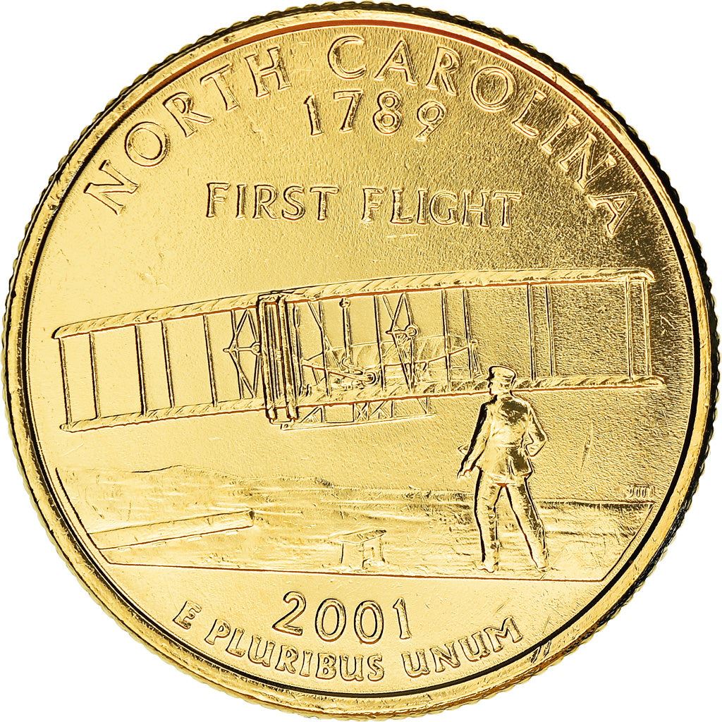 United States Coin American ¼ Dollar | George Washington | North Carolina | Wright Brothers | KM319 | 2001