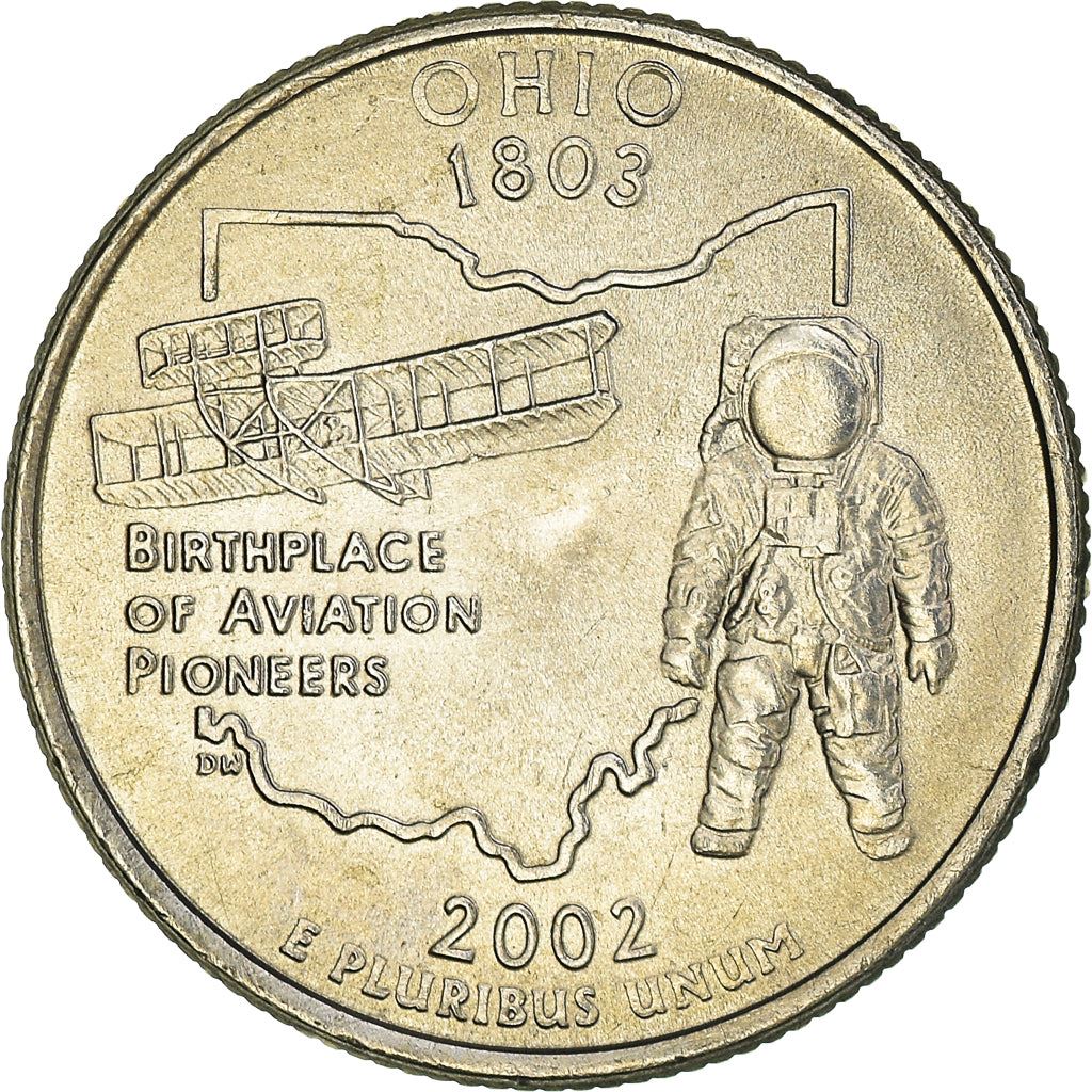 United States Coin American ¼ Dollar | George Washington | Ohio | Wright Brothers | Astronaut | KM332 | 2002