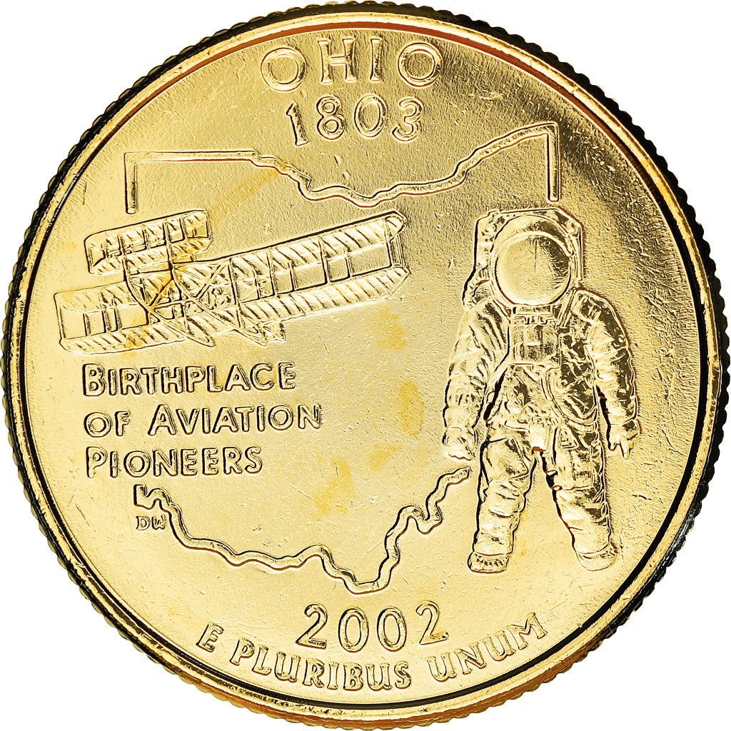 United States Coin American ¼ Dollar | George Washington | Ohio | Wright Brothers | Astronaut | KM332 | 2002