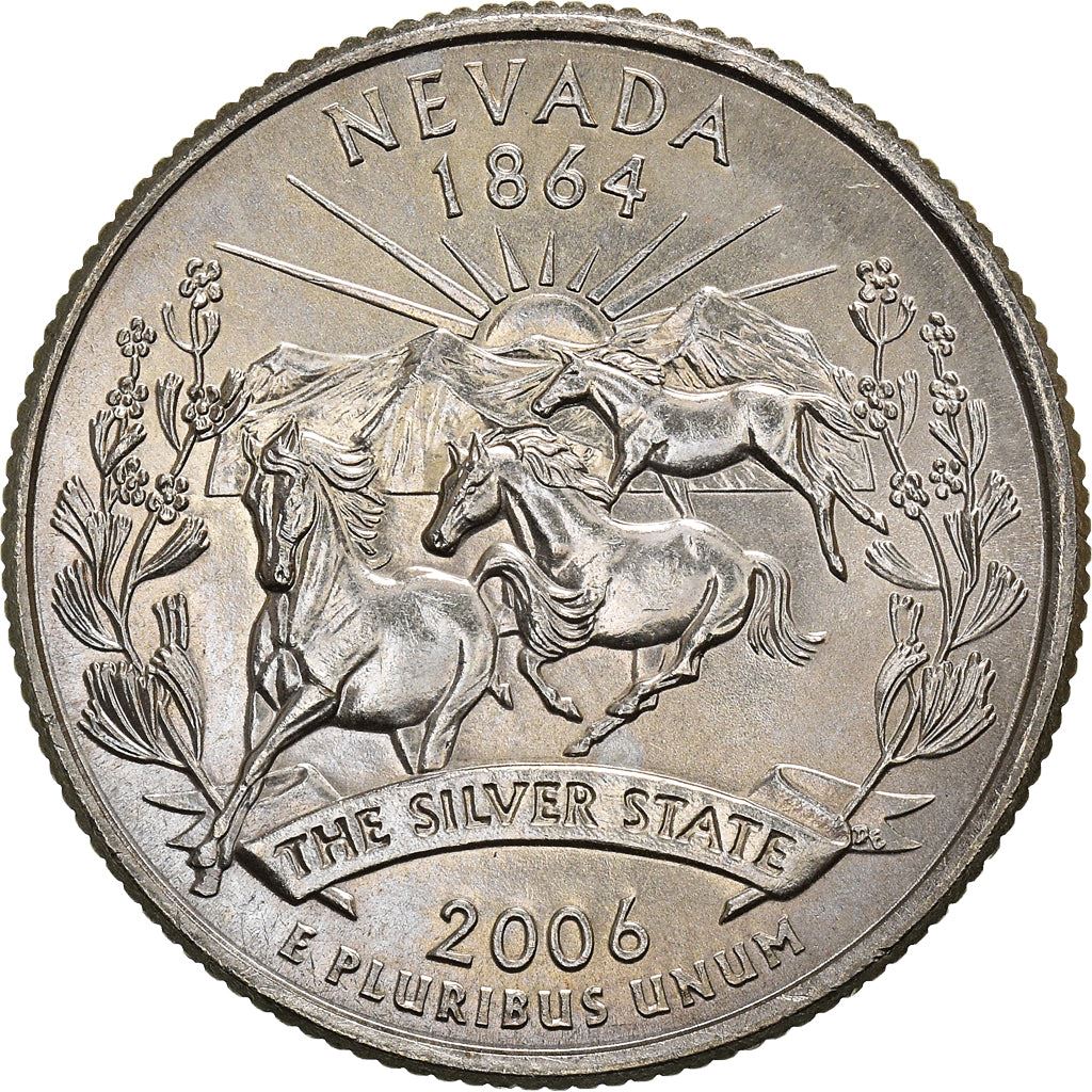 United States Coin American ¼ Dollar | George Washington | Snow-capped Mountains | Sun | Sagebrush | KM382 | 2006