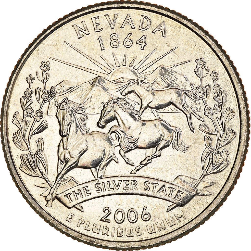 United States Coin American ¼ Dollar | George Washington | Snow-capped Mountains | Sun | Sagebrush | KM382 | 2006