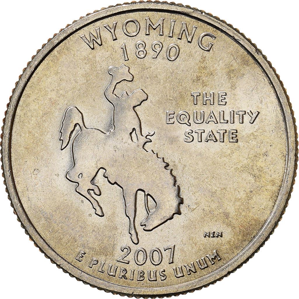 United States Coin American ¼ Dollar | George Washington | Wyoming | Horse | KM399 | 2007