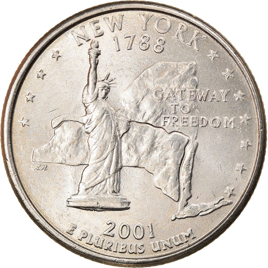 United States Coin American ¼ Dollar | New York | George Washington | Statue of Liberty | KM318 | 2001