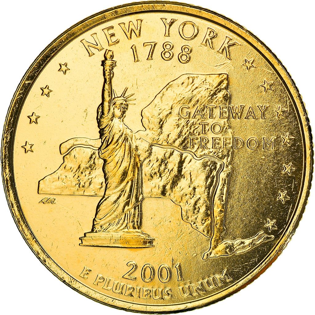 United States Coin American ¼ Dollar | New York | George Washington | Statue of Liberty | KM318 | 2001