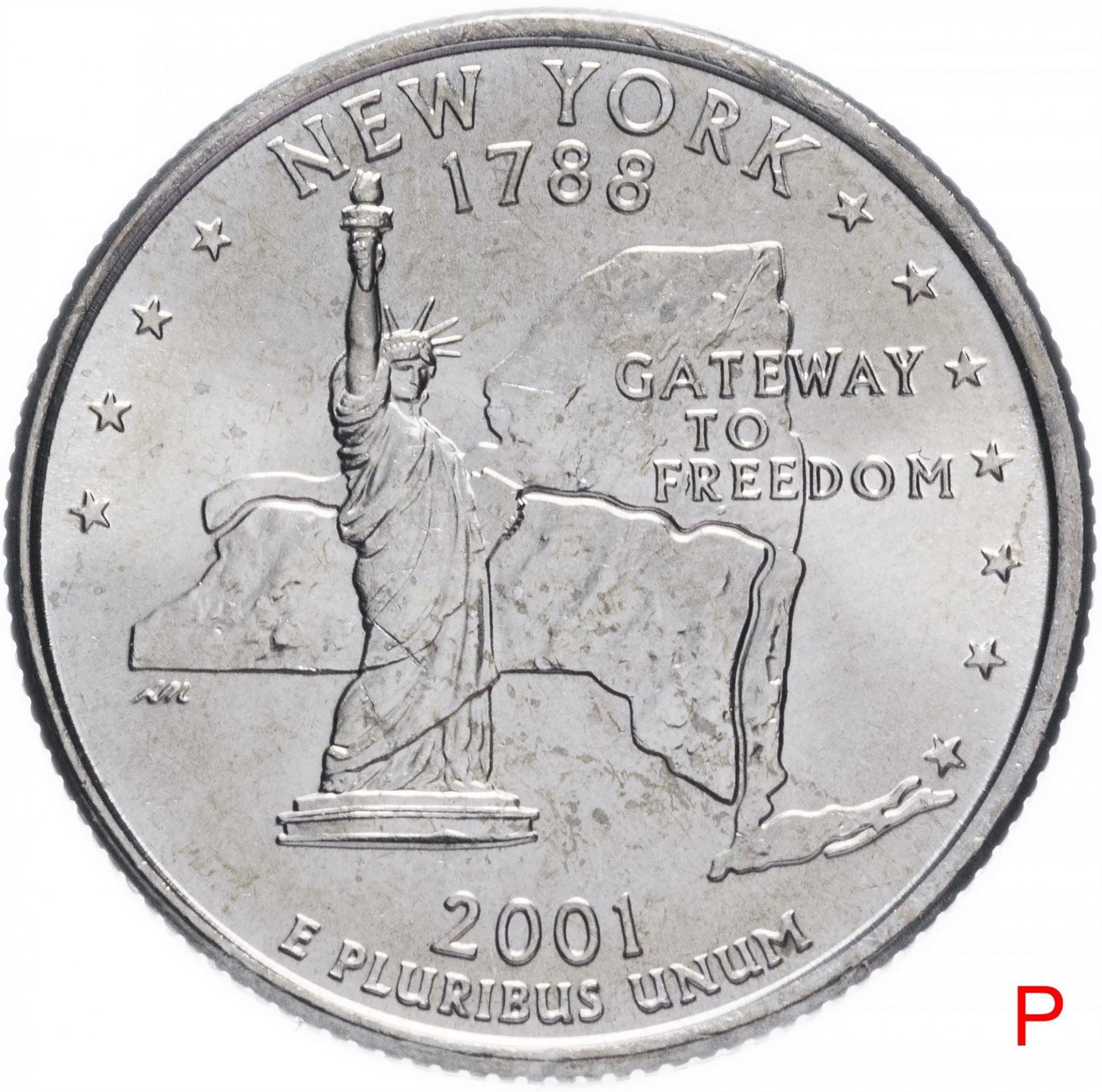 United States Coin American ¼ Dollar | New York | George Washington | Statue of Liberty | KM318 | 2001