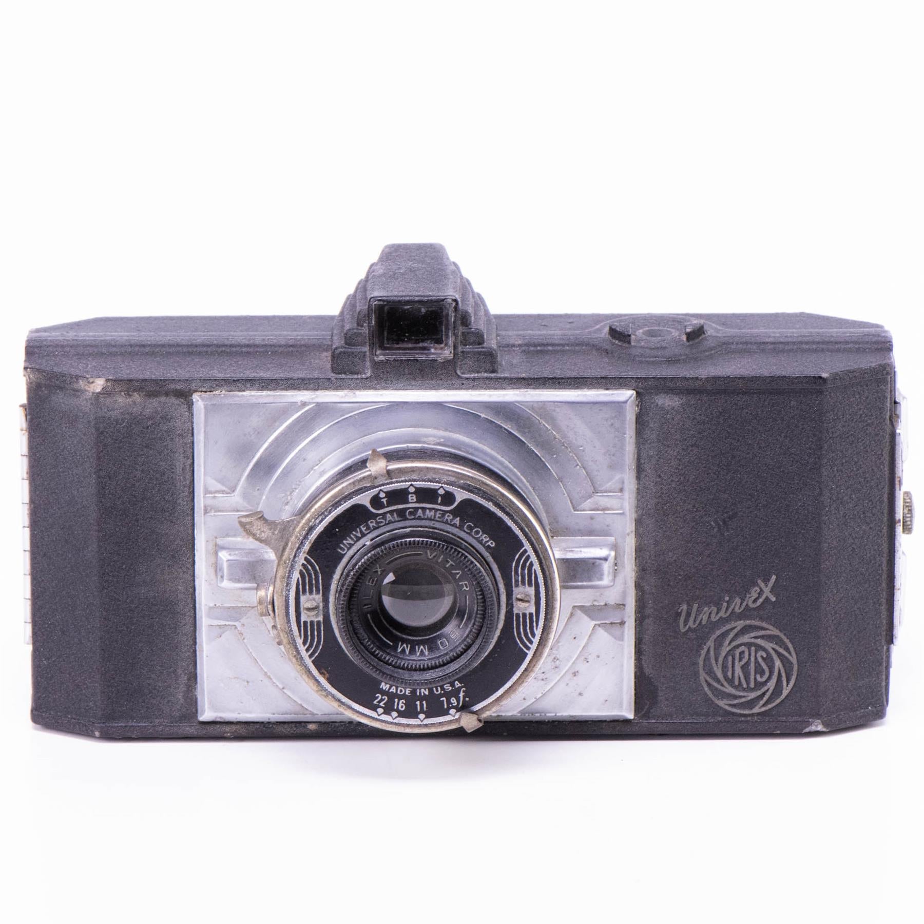 Univex Iris Camera | Ilex Vitar 50mm lens | Cast metal | United States | 1938