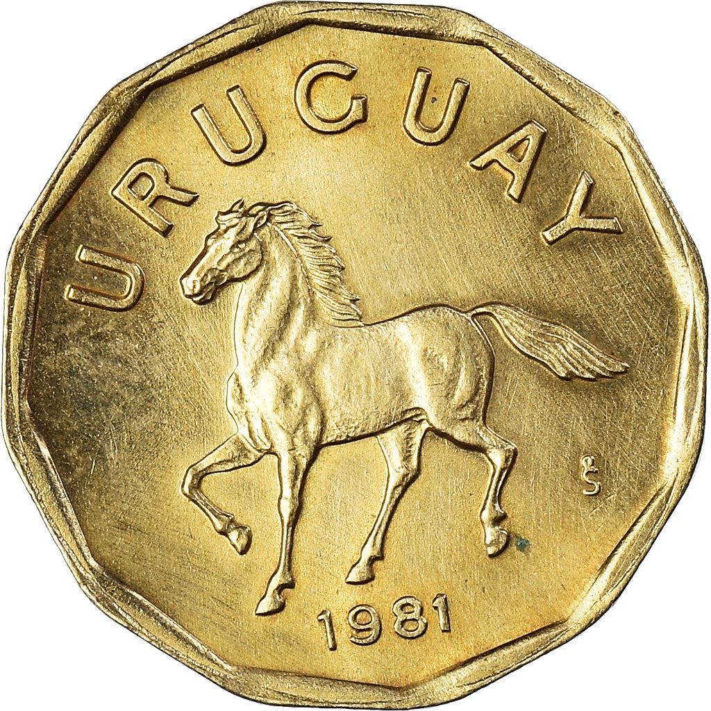 Uruguay Coin 	Uruguayan 10 Centésimos | Hoerse | Olive Sprig | KM66 | 1976 - 1981