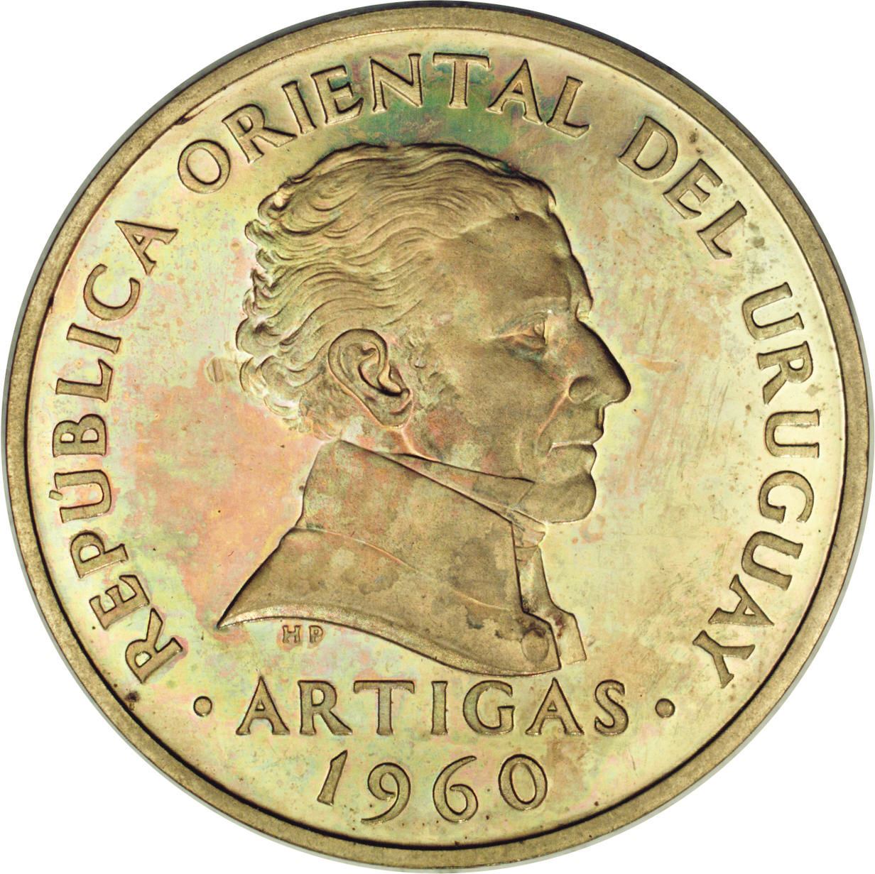 Uruguay Coin 	Uruguayan 10 Centésimos | Jose Gervasio Artigas | KM39 | 1960