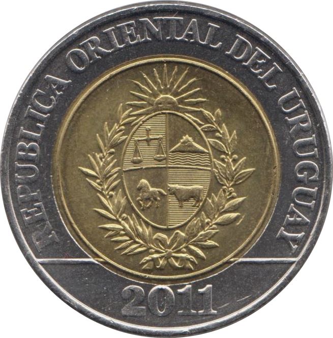 Uruguay Coin Uruguayan 10 Pesos | Puma | Cougar | KM134 | 2011 - 2015