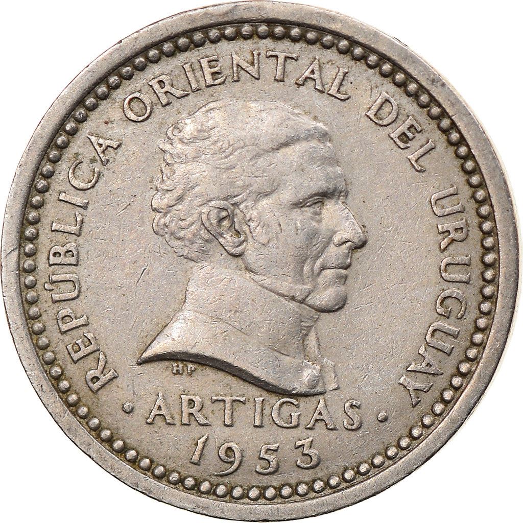 Uruguay Coin 	Uruguayan 2 Centésimos | Jose Gervasio Artigas | KM33 | 1953