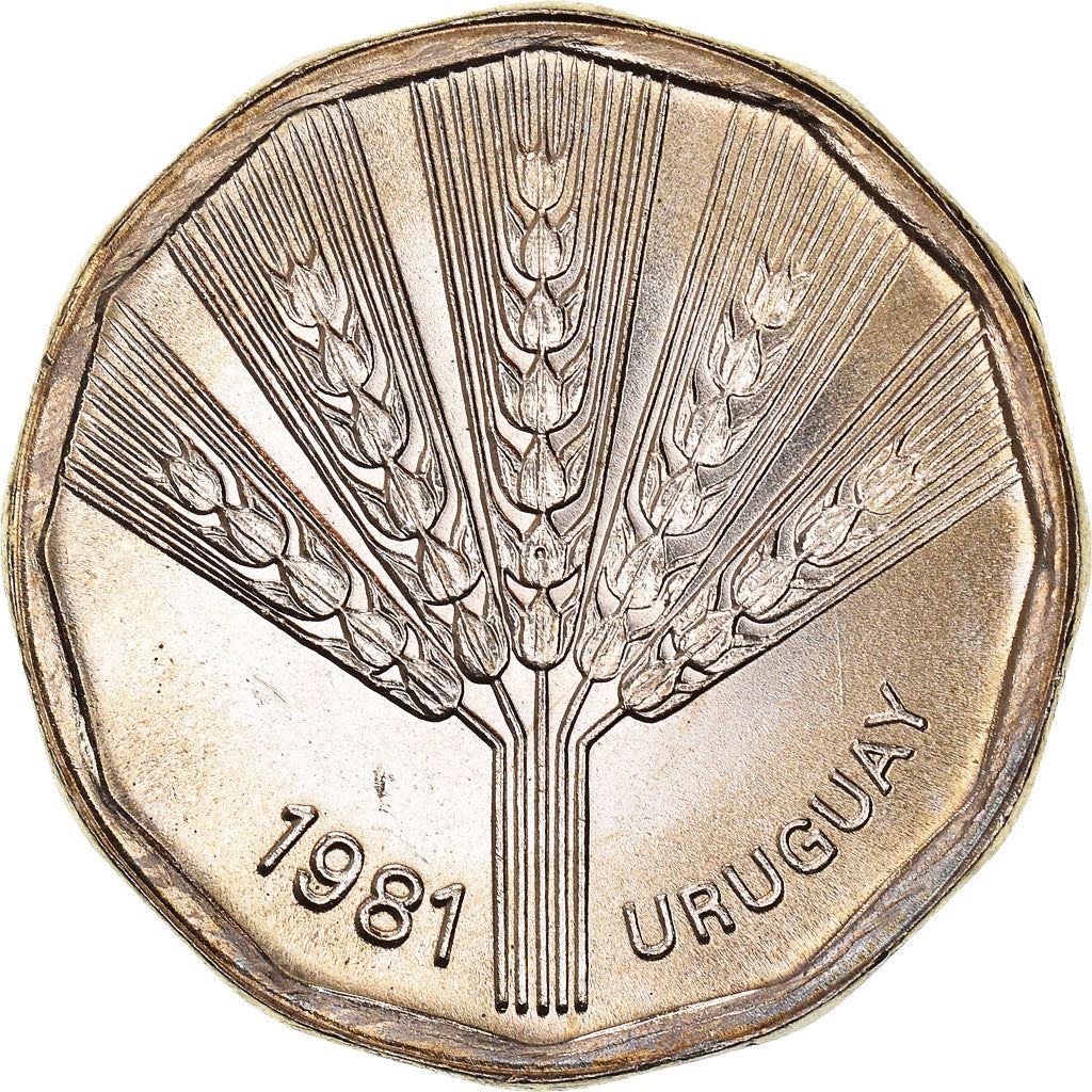 Uruguay Coin Uruguayan 2 Nuevos Pesos | FAO | Wheat Ears | KM77 | 1981