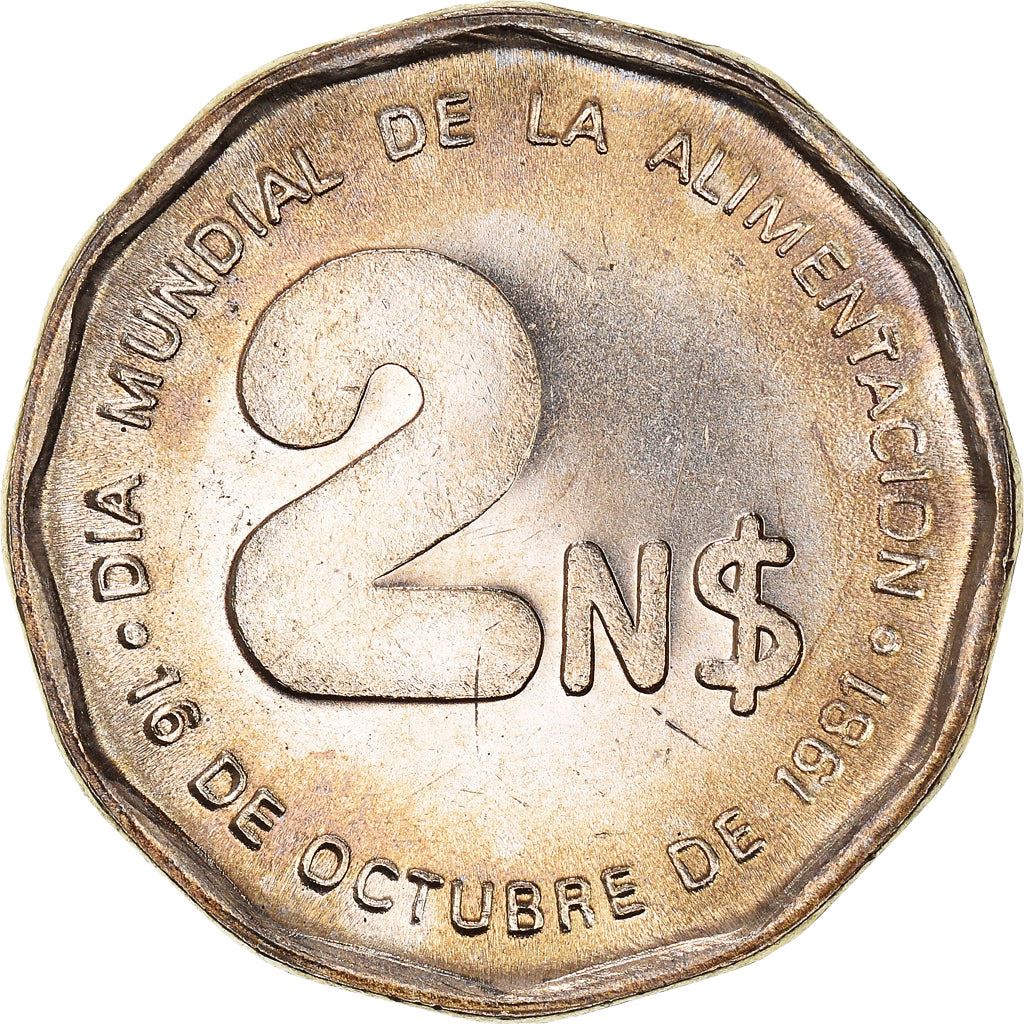 Uruguay Coin 	Uruguayan 2 Nuevos Pesos | FAO | Wheat Ears | KM77 | 1981