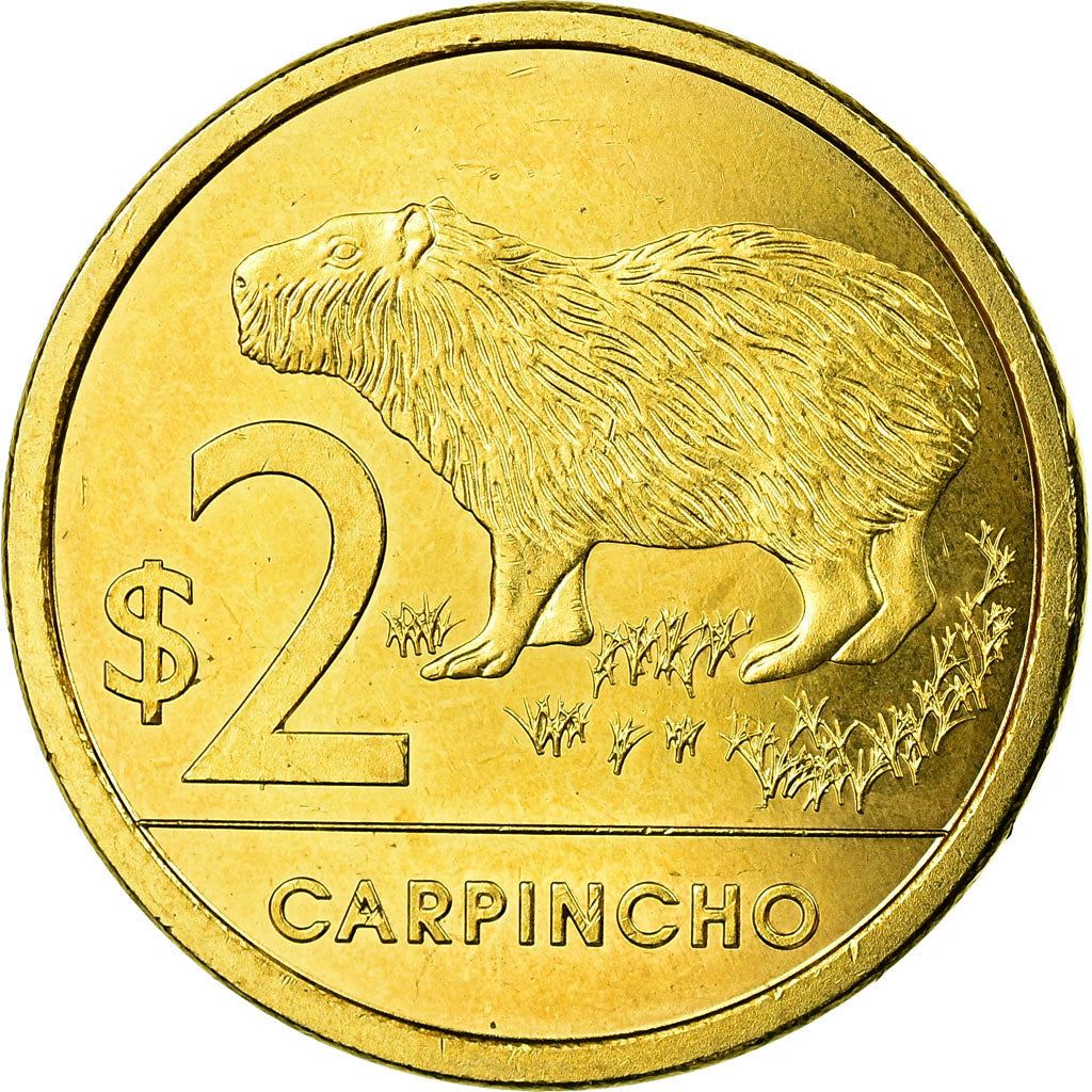 Uruguay Coin Uruguayan 2 Pesos | Capybara | KM136 | 2011 - 2019