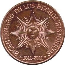 Uruguay Coin Uruguayan 50 Pesos | Uruguayos Independence | Jose Gervasio Artigas | Sun | KM139 | 2011