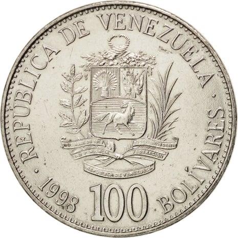 Venezuela | 100 Bolivares Coin | Palomo Horse | Simon Bolivar | KM78.1 | 1998