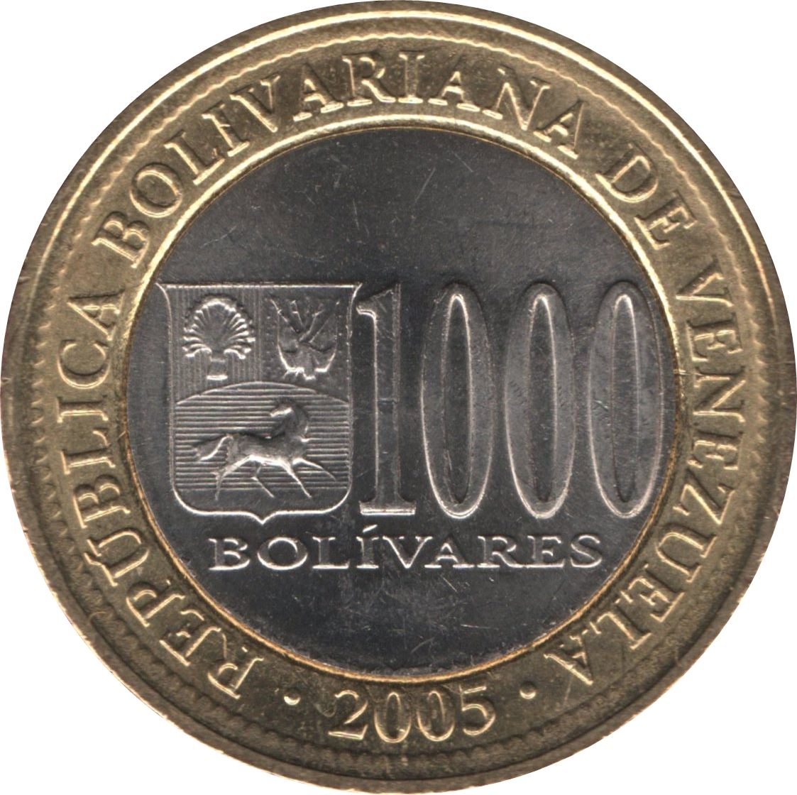 Venezuela | 1000 Bolivares Coin | Palomo Horse | Simon Bolivar | KM85 | 2005