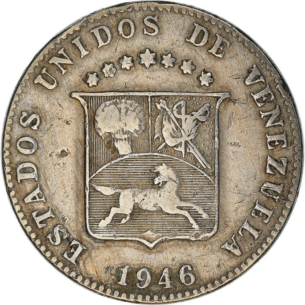 Venezuela | 12.5 Centimos Coin | Palomo Horse | Wreath | KM30a | 1945 - 1948