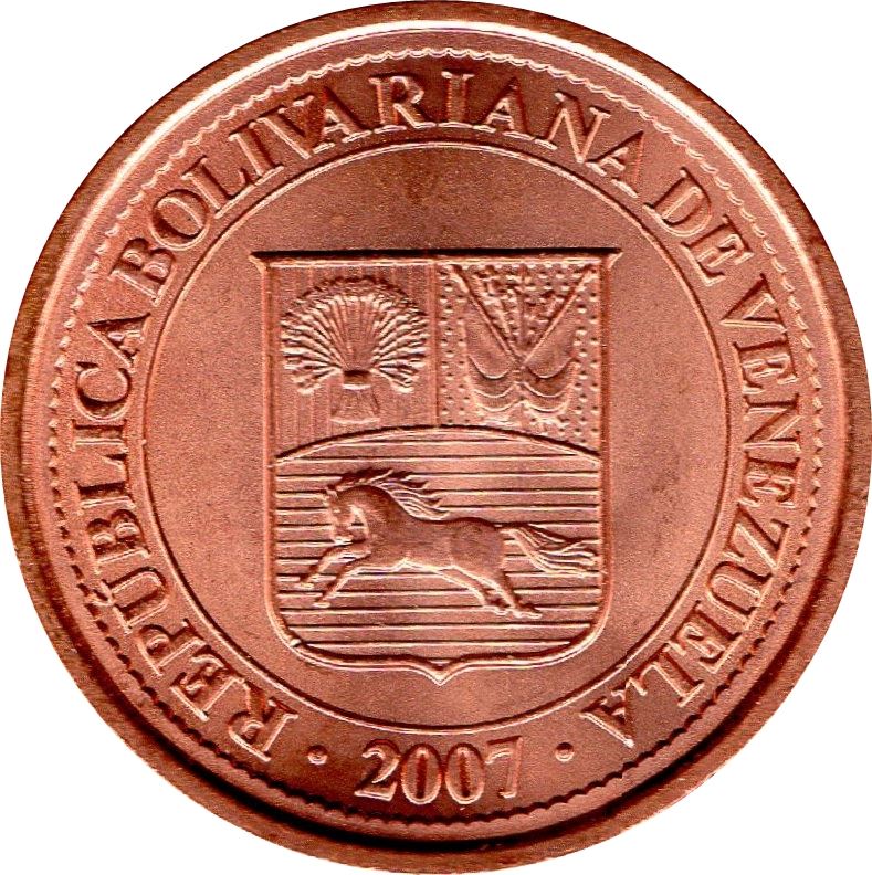 Venezuela | 5 Centimos Coin | Palomo Horse | Stars | KM88 | 2007 - 2009