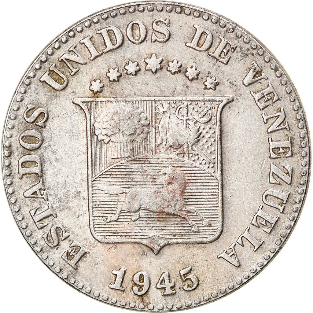 Venezuela | 5 Centimos Coin | Palomo Horse | Wreath | KM29a | 1945 - 1948