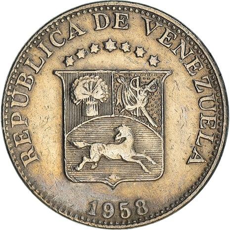 Venezuela | 5 Centimos Coin | Palomo Horse | Wreath | KM38.1 | 1958