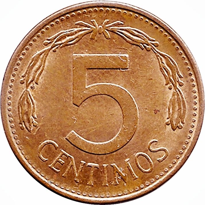 Venezuela | 5 Centimos Coin | Palomo Horse | Wreath | KM49 | 1974 - 1977