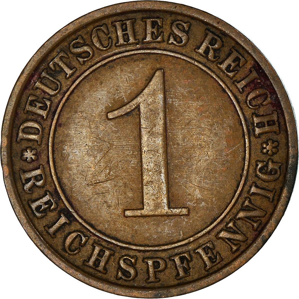 Weimar Republic 1 Reichspfennig Coin | German Reich | KM37 | 1924 - 1936