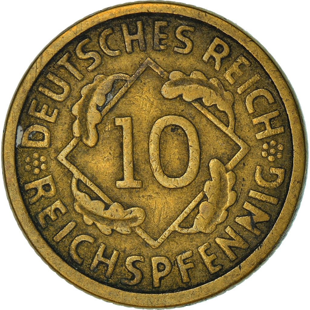 Weimar Republic 10 Reichspfennig Coin | German Reich | KM40 | 1924 - 1936