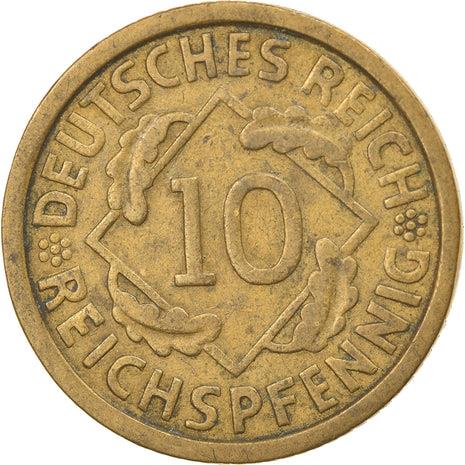 Weimar Republic 10 Reichspfennig Coin | German Reich | KM40 | 1924 - 1936