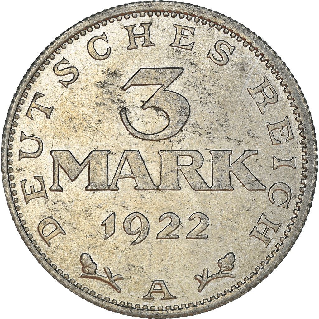 Weimar Republic 3 Mark Coin | German Reich | KM28 | 1922