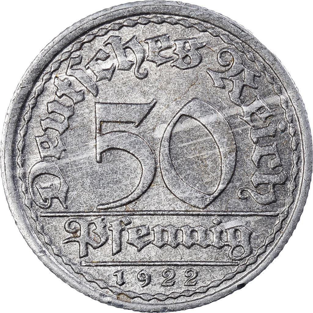 Weimar Republic 50 Pfennig Coin | German Reich | KM27 | 1919 - 1922