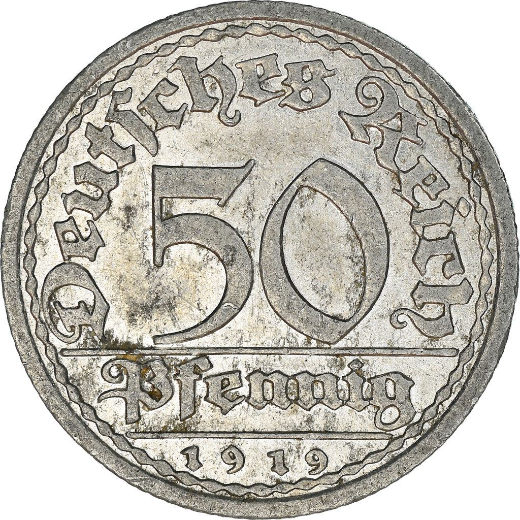 Weimar Republic 50 Pfennig Coin | German Reich | KM27 | 1919 - 1922