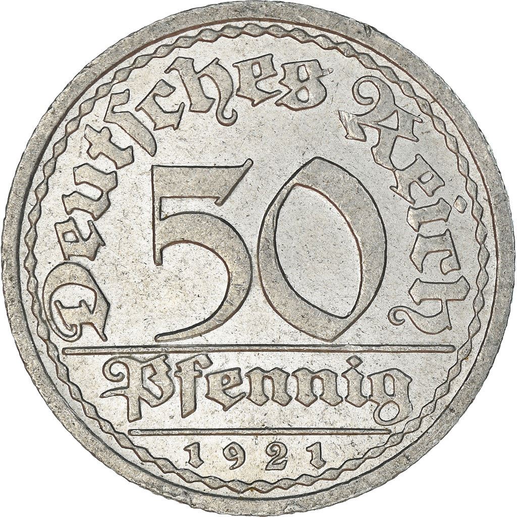 Weimar Republic 50 Pfennig Coin | German Reich | KM27 | 1919 - 1922