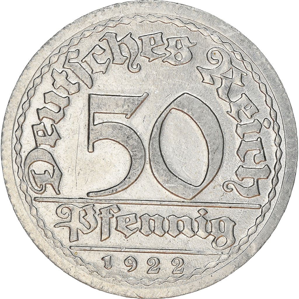 Weimar Republic 50 Pfennig Coin | German Reich | KM27 | 1919 - 1922