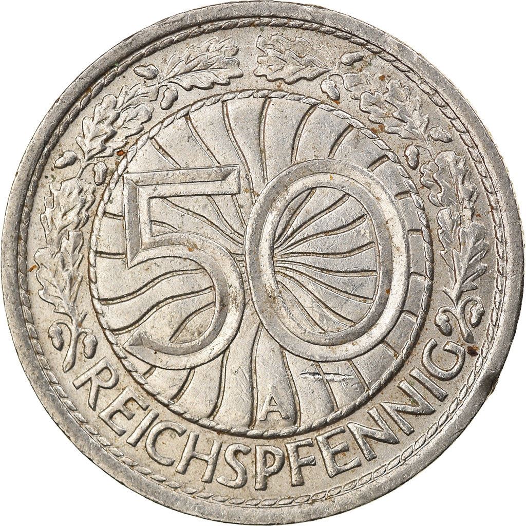 Weimar Republic | 50 Reichspfennig Coin | German Reich | KM49 | 1927 - 1938