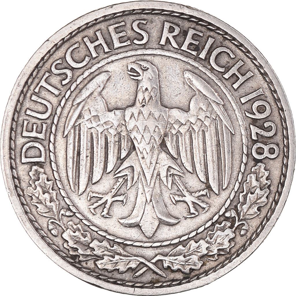 Weimar Republic | 50 Reichspfennig Coin | German Reich | KM49 | 1927 - 1938