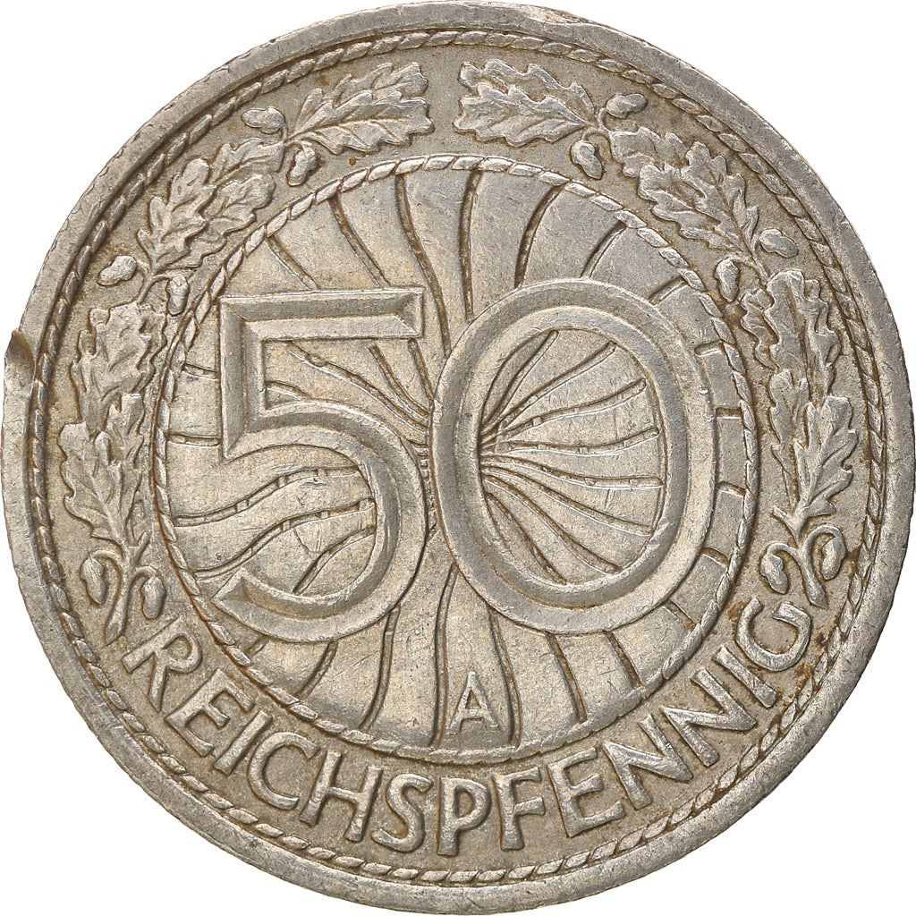 Weimar Republic | 50 Reichspfennig Coin | German Reich | KM49 | 1927 - 1938