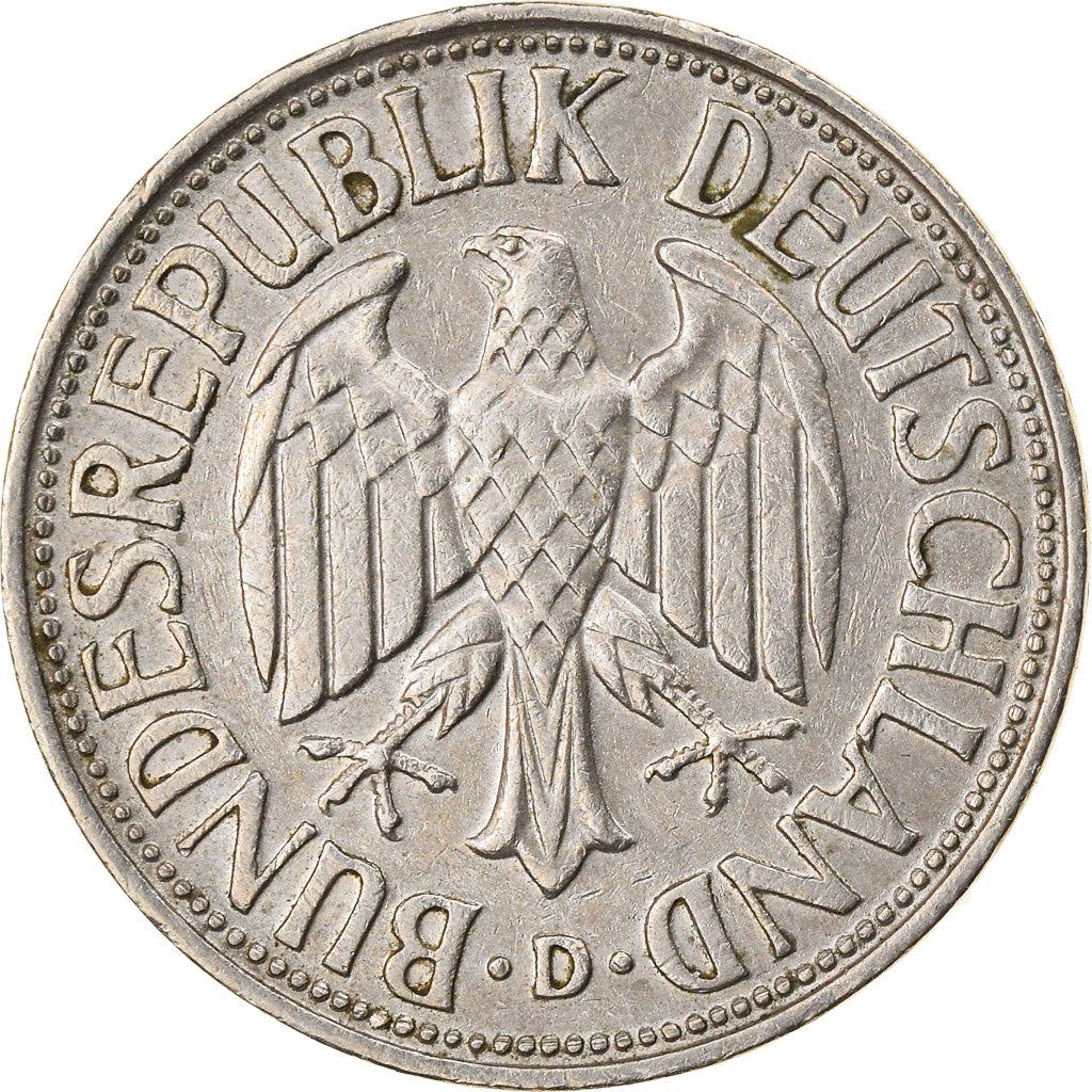 West German 1 Deutsche Mark Coin | KM110 | 1950 - 2001