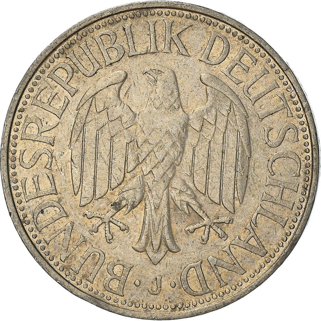 West German 1 Deutsche Mark Coin | KM110 | 1950 - 2001